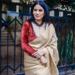 Peach Tissue Saree
